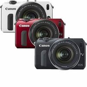 Canon EOS-M Mirrorless Digital Camera w/EF-M 18-55mm Lens (Black, Red, or White)