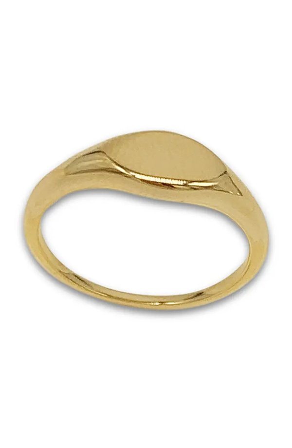 14K Yellow Gold Vermeil Signet Ring