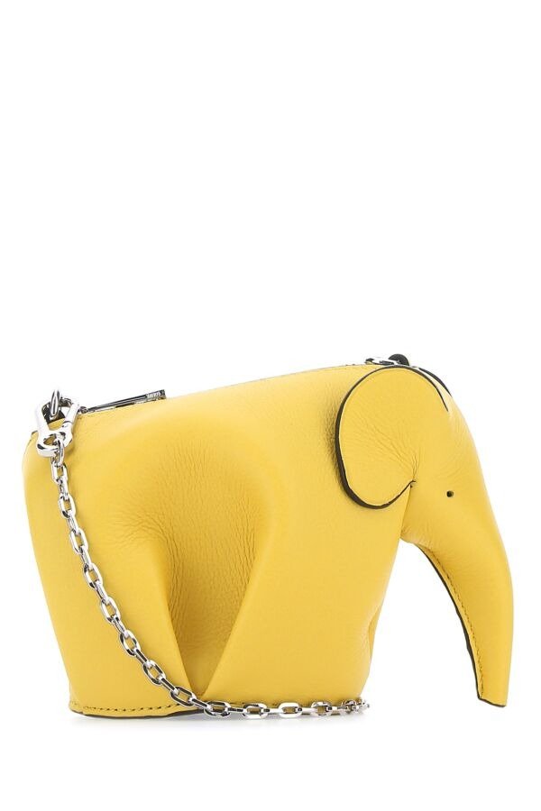Yellow leather Elephant Pouch crossbody bag