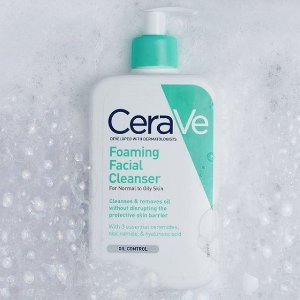 (2 Pack) CeraVe Foaming Face Wash, Cleanser for Normal to Oily Skin, 12 oz @ Walmart