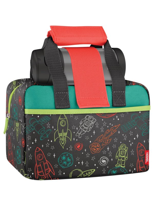 ® Outer Space Insulated Lunch Kit, 6-3/16"H x 9-1/4"W x 5"D, Black/Gray Item # 6134715