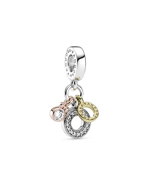 Pandora Jewelry 14K & Silver Triple Monogram & Logo Dangle Charm