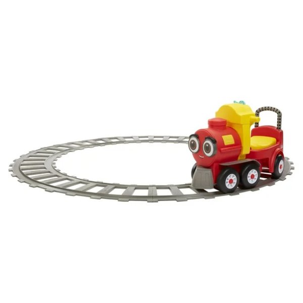 ® Cozy Train Scoot Ride-On with Track, Under Seat Storage and Working Bell for Indoor & Outdoor Train Themed Play for Preschool Kids, Boys, Girls Ages 1- 5 Years
