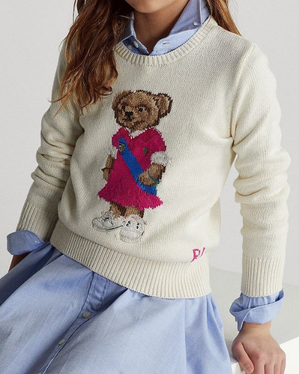 Girls' Polo Bear Sweater - Little Kid