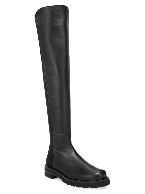 Lift Over-The-Knee Leather Combat Boots