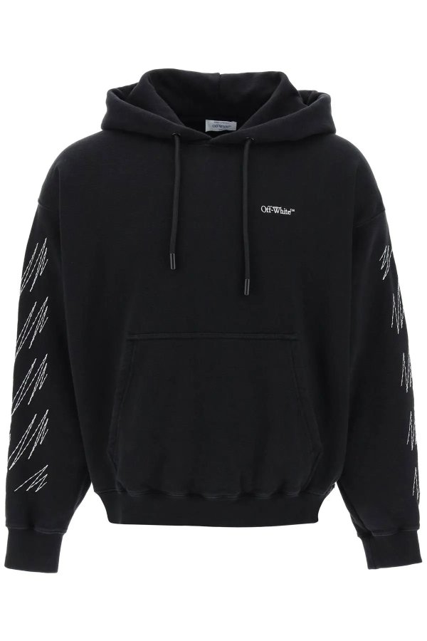hoodie with contrasting topstitching