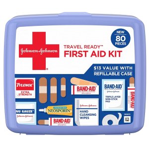 Johnson & Johnson Travel Ready Portable Emergency First Aid Kit 80 pc