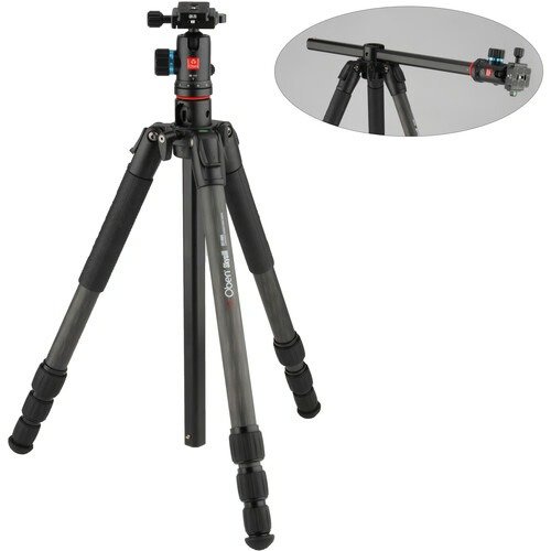 Skysill CFT-6194L 4-Section Carbon Fiber Tripod with 90° Lateral Center Column and BE-117 Dual-Action Ball Head