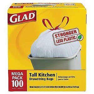 Glad Tall Kitchen 厨房用13加仑容量垃圾袋, 100个