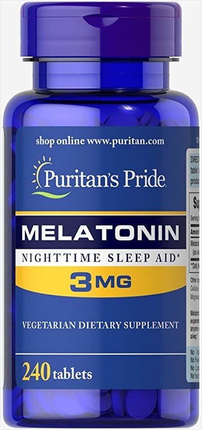 Puritans Pride Melatonin 3 mg Tablets, 240 Count