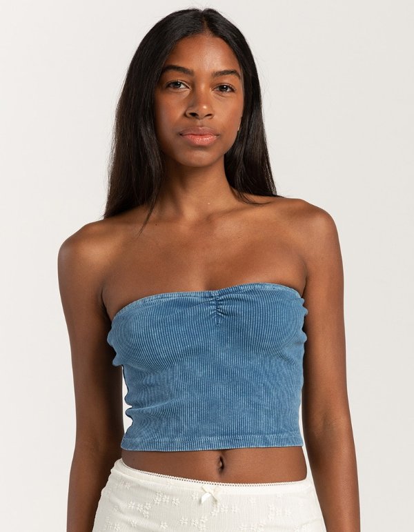 RSQ Womens Washed Cinch Tube Top