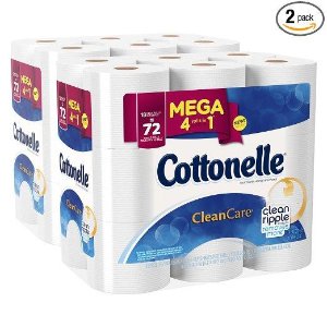 Cottonelle Clean Care Mega Roll Toilet Paper, 18 Count (Pack of 2)