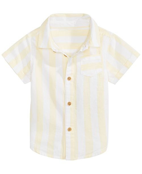 Baby Boys Wide Striped Cotton Shirt, Created for Macy's