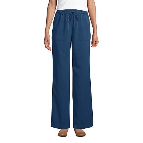 Women's High Rise Pull On Relaxed Wide Leg Pants
