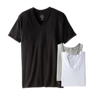 Calvin Klein Men's 3 Pack Cotton Classics Short Sleeve V-Neck T-Shirt