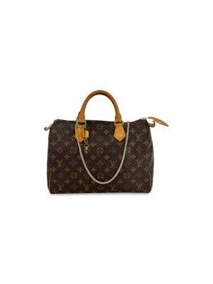 X Louis Vuitton Monogram Speedy 30 Hand Shoulder Crossbody Bag Added Chain Insert M41108 Preowned