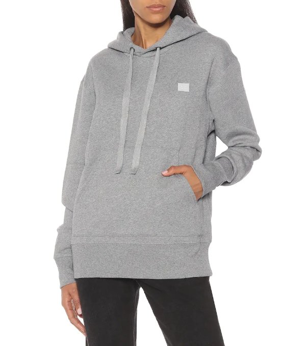 Face oversized cotton hoodie