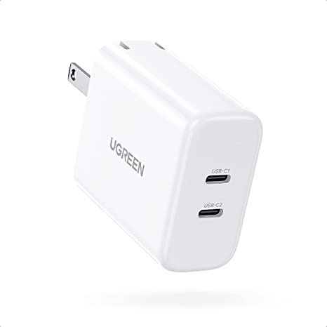 40W USB C Charger - Dual Port Fast Charger Block with Foldable Plug, PD USB-C Power Adapter, Wall Charger Compatible with iPhone 13/12/11/Pro Max, 13/12 Mini, iPad Mini/Pro, Galaxy S22/S21