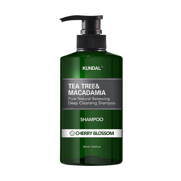 韩国KUNDAL 茶树澳洲坚果深层清洁控油洗发水 #樱花香 500ml