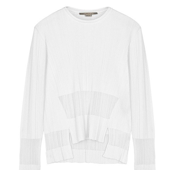 White plisse knitted top