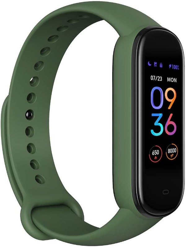 Band 5 Fitness Tracker with Alexa Built-in, 15-Day Battery Life, Blood Oxygen, Heart Rate, Sleep Monitoring, Women’s Health Tracking, Music Control, Water Resistant, Olive (S2005OV2N)