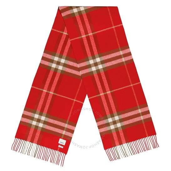 The Classic Check Cashmere Scarf In Bright Red