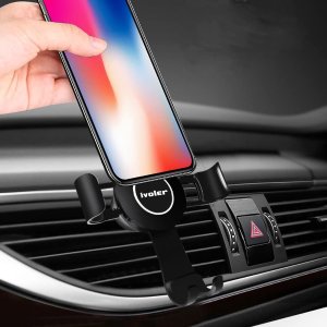 Gravity Car Phone Mount, iVoler Hands Free Auto Lock One Handed Air Vent