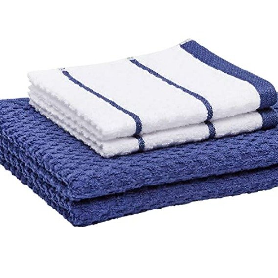Amazon Basics 100% Cotton Terry Kitchen Dish Cloth & Towel Set
