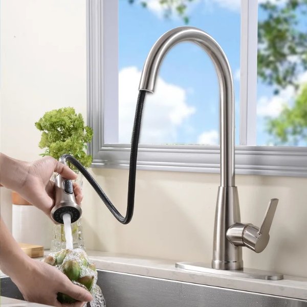 FA-021L-DQQT-CL Pull Down Single Handle Kitchen Faucet