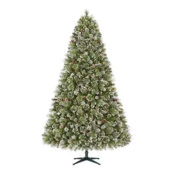 7.5 ft. Pre-Lit LED Sparkling Amelia Frosted Pine Artificial Christmas Tree with 600 Warm White Micro Fairy Lights