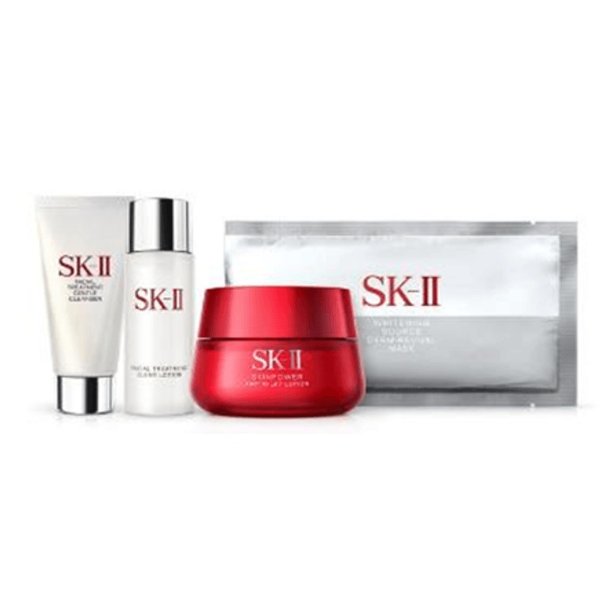 SK-II||Skin Power焕彩精华限定套装 轻盈型面霜50g+清莹露30ml+洗面奶20g+面膜1片 | 亚米