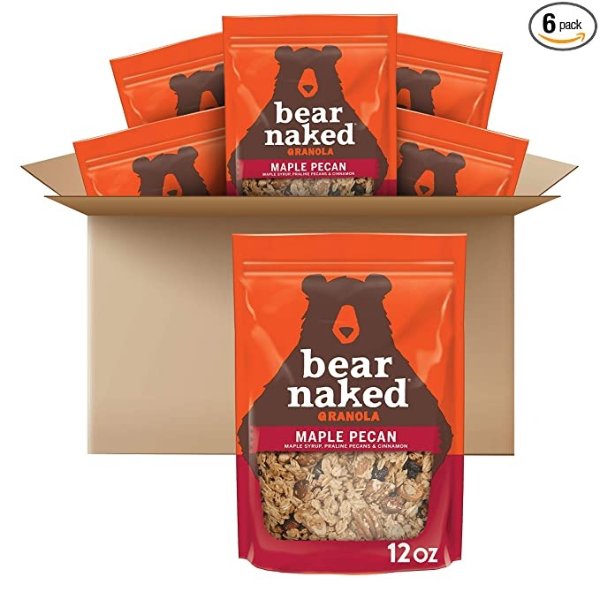 Bear Naked, Granola, Maple Pecan, Non-GMO Project Verified and Kosher Dairy, 4.5lb Case (6 Count)