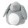 PEKHULT Soft toy with LED nightlight, gray rabbit/battery operated, 7 ½" - IKEA