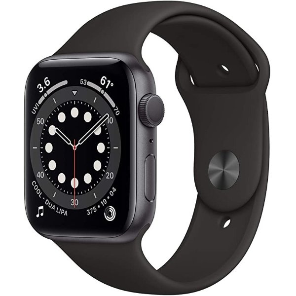 NewWatch Series 6 (GPS, 44mm) - Space Gray Aluminum Case with Black Sport Band