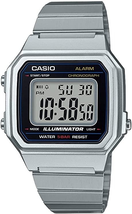 Men's B650WD-1ACF Classic Digital Display Quartz Silver Watch