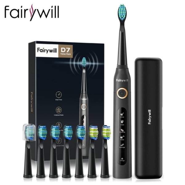 19.13US $ 68% OFF|Fairywill Electric Sonic Toothbrush Fw-507 Usb Charge Rechargeable Adult Waterproof Electronic Tooth 8 Brushes Replacement Heads - Electric Toothbrush - AliExpress