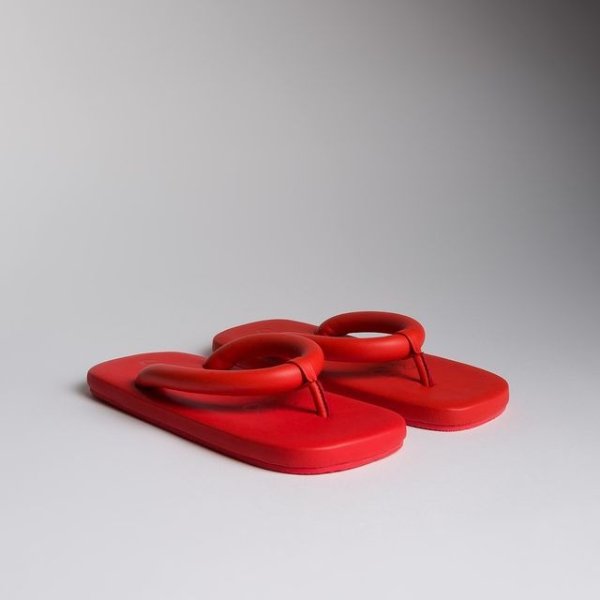 Hastalavista Leather Slides in Red
