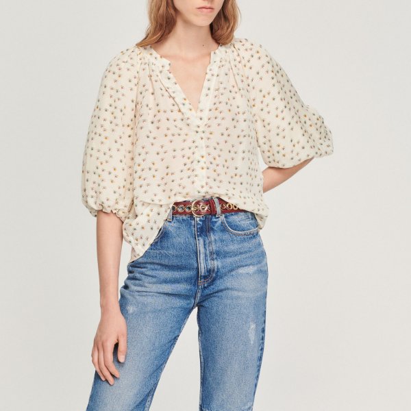 Loose top with Summer Flowers print