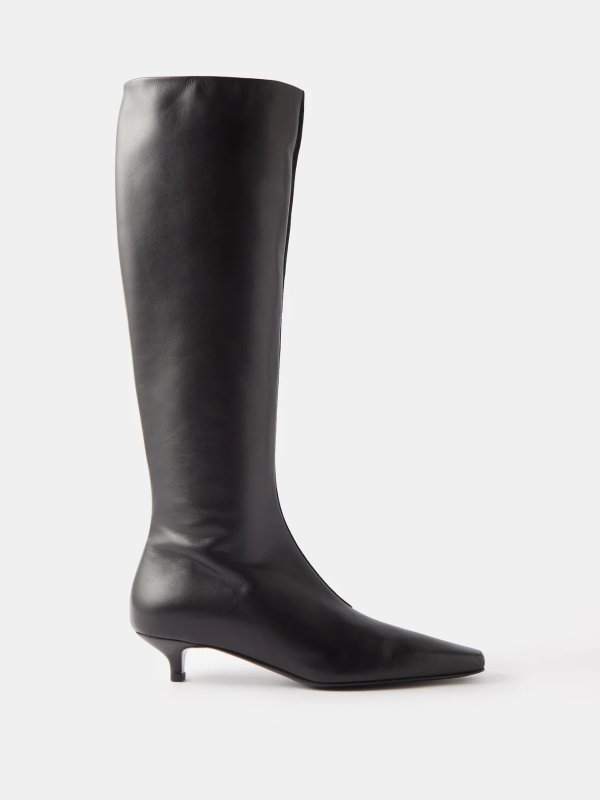 The Slim leather and suede knee-high boots