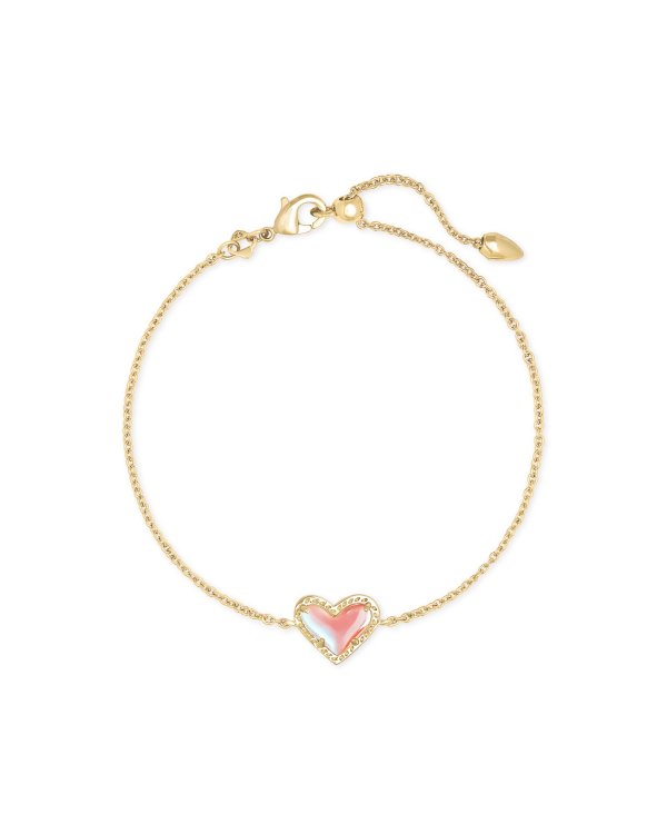 Ari Heart Gold Chain Bracelet in Dichroic Glass | Kendra Scott