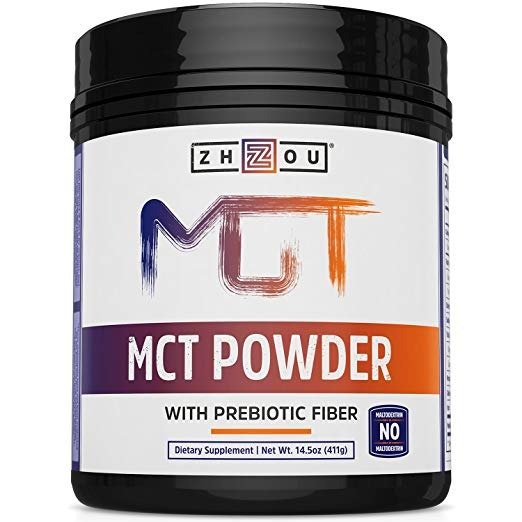 MCT Oil Powder with Prebiotic Acacia Fiber - ZERO Net Carbs - Keto Friendly Fat & Fiber Source for Sustained Energy, & Gut Health - Easy to Digest - For Coffee, Smoothies & More!