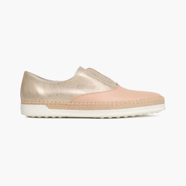Francesina smooth and metallic leather slip-on sneakers
