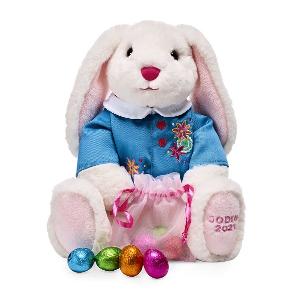 Plush Bunny with Chocolate Foil Easter Eggs