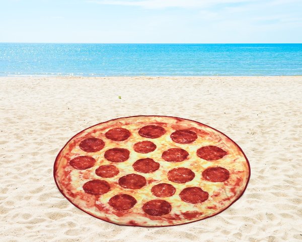 Round Pizza Beach Towel, 1 Each