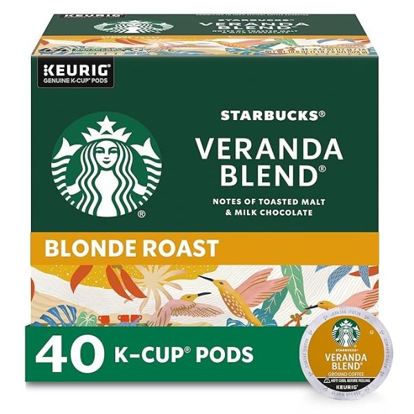 K-Cup Coffee Pods—Blonde Roast Coffee—Veranda Blend—100% Arabica—1 box (40 pods)