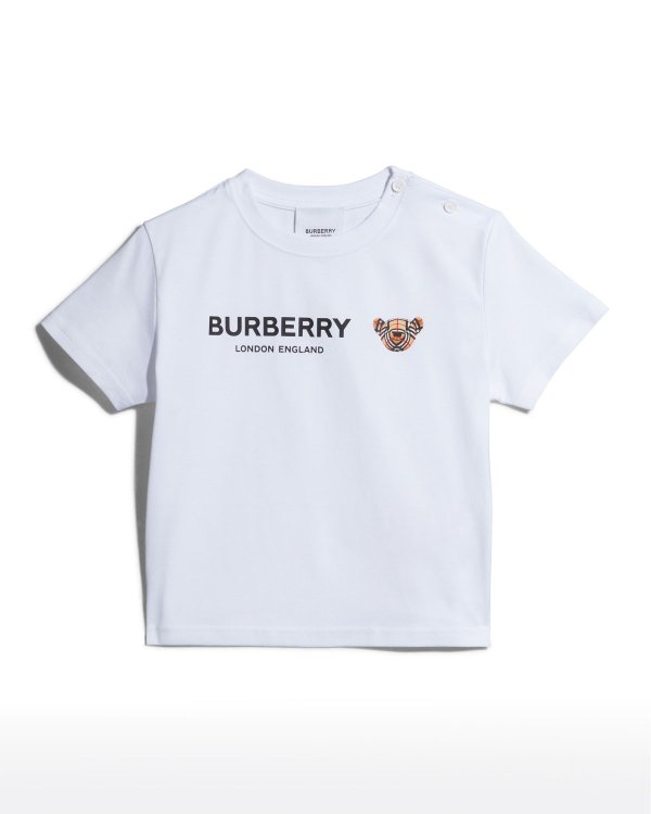 Boy's Vintage Check Bear Logo T-Shirt, Size 6M-2