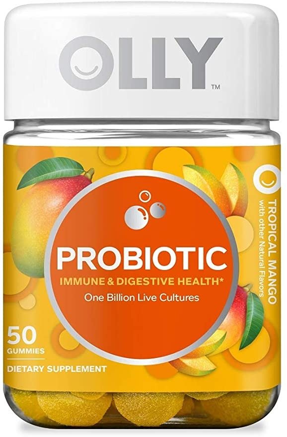 Probiotic Gummy, Immune and Digestive Support, 1 Billion CFUs, Chewable Probiotic Supplement, Mango, 25 Day Supply - 50 Count
