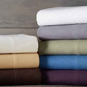 Pinzon Signature 190-Gram Cotton Velvet Flannel Queen Sheet Set