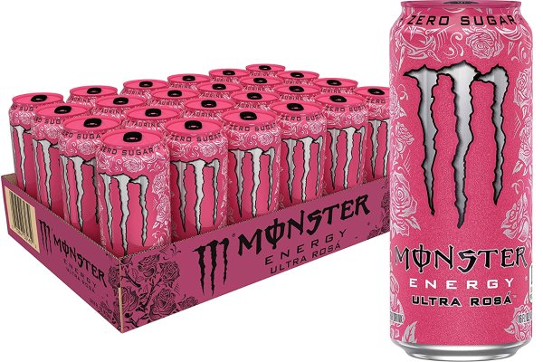 Monster Energy Ultra Rosa, Sugar Free Energy Drink, 16 Ounce (Pack of 24)