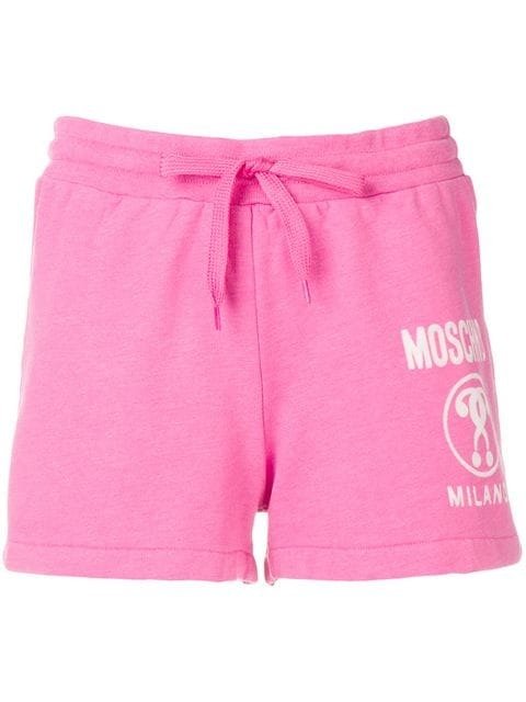 粉色logo运动短裤